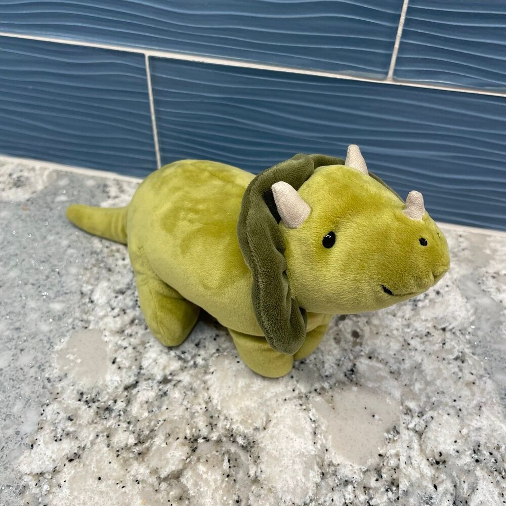 Jellycat Mellow Mallow Mossy Green Triceratops Dinosaur Plush Toy London